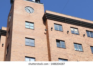 Clock on the facade of the tower