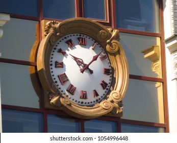 A clock on a wall
