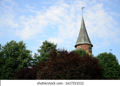 Clock On The West Tower Of Königsberg Cathedral In Kaliningrad On A Summer Day