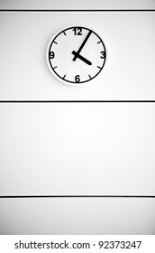 Clock on white wall
