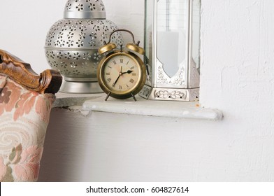 clock on a windowsill