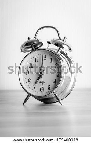 Similar – Image, Stock Photo Retro alarm clock with bells over red paper background