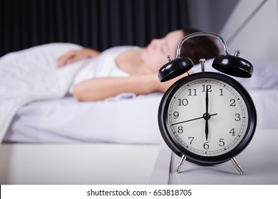 Clock Show 6 Oclock Woman Sleeping Stock Photo 653818705 | Shutterstock