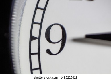 Clock Showing Exactly Nine A Clock Closeup