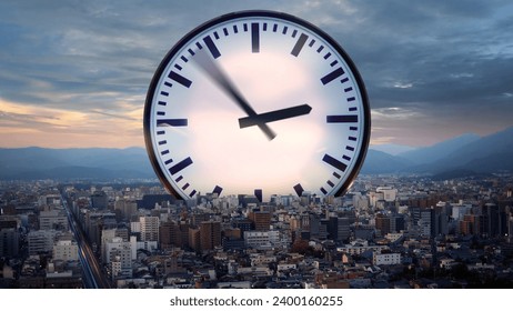 Clock spins fast speed rush hour traffic fast moving,Fast moving traffic drives time lapse clock moving fast light each subway lane effect line light cg - Powered by Shutterstock