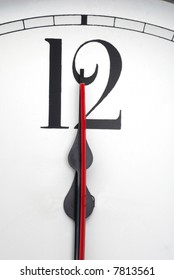 Clock strikes twelve o'clock