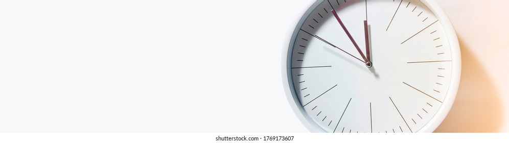 Clock, Time Management Concept, Time Planning. Web Banner, Free Space.