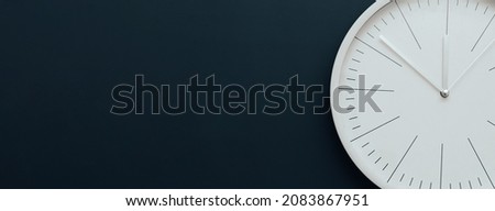 Clock, time management concept, time planning. Web banner, free space.