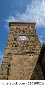 Clock tower above