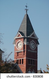 A Clock Tower At Auburn University, Alabama.