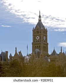 clock tower with blue sky
