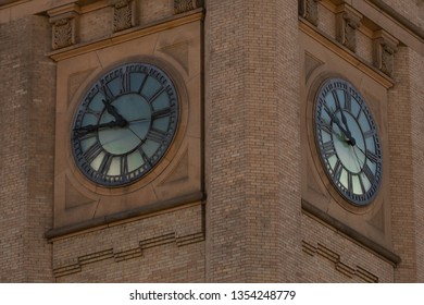 Clock Tower Close Up At The Very Popular Public Riverfront Park In Spokane, Washington