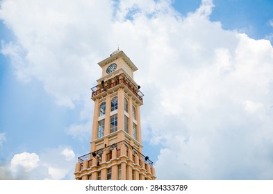 Clock Tower In Kelantan, Malaysia With Sky Background