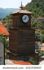 The Clock Tower in Mudurnu, Bolu, Turkey, was built from wood during the Ottoman Period.
