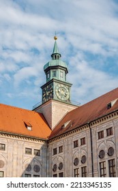 A Clock Tower Of Munich Residence, Munich, Germany.