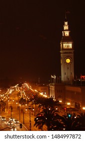 Clock Tower at Night Time