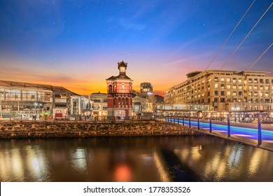 Clock Tower At Night In Waterfront Cape Town South Africa