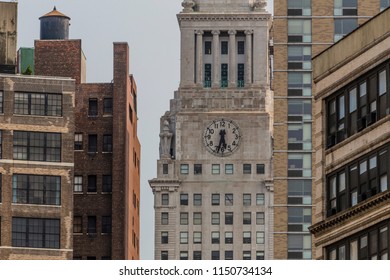 Clock Tower On The Con Edison Building Inside Manhattan New York