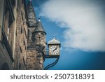 The clock tower in Royal Mile, Edinburgh, Scotland