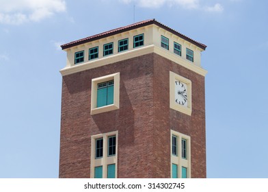 Clock tower with sky background