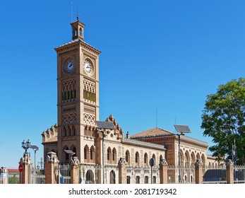 The Clock Tower Of Toledo Train Station In Toledo City, Spain, Which Is Neo-Mudéjar Style.