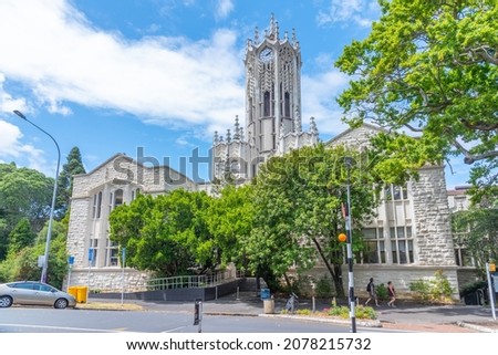 Clock tower at the University of Auckland, New Zealand
