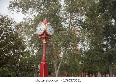 Clock Tower At USC Campus In LA