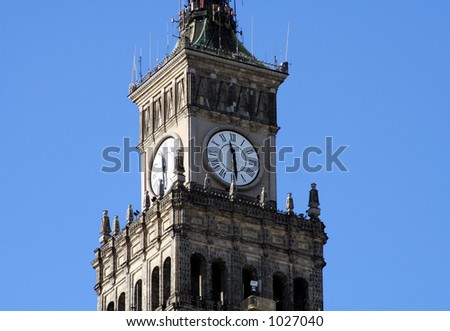 Clock tower in Warsaw
