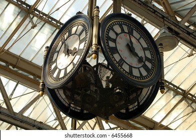 Clock At Waterloo Train Station, London