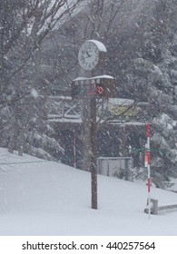 Clock in winter