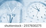 Clocks and calendars blue time composite time management