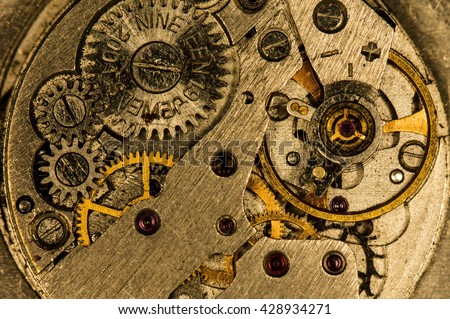clockwork mechanical watch, high resolution and detail