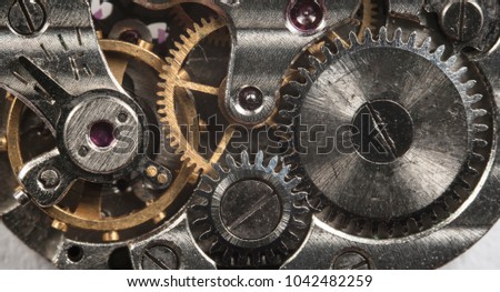 clockwork old mechanical watch, high resolution and detail