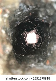 Clogged Alloy Pipe With Rust And Deposit Stuck Inside