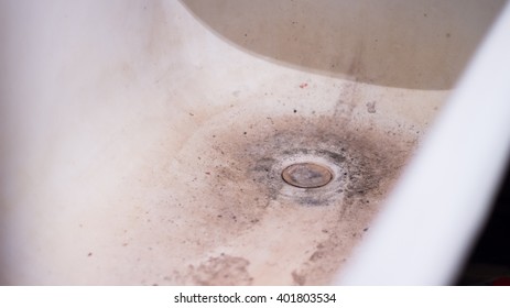 Clogged Dirty Drain In The Bathroom 