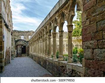 Cloister Of The Convent Of San Francisco In Maestrazgo Morella, Castellon Province Valencia Spain.