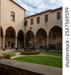 Cloisters of the cathedral in Padua panorama. High quality photo