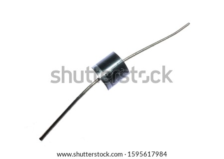 Close up of 6A rectifier diode isolated on white background