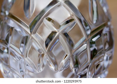 Close Up Abstract Of Beautiful Hand Cut Lead Crystal Glass