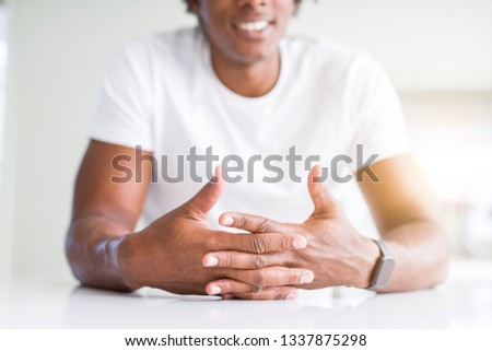 Close up of african american man hands