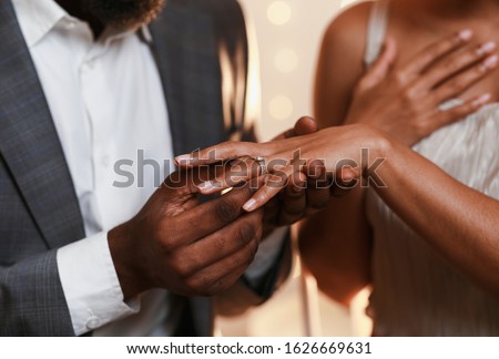 Similar – Image, Stock Photo Unrecognizable young woman engaging in paper crafts at home