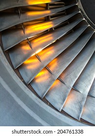 Close Up Of Aircraft Engine Blades