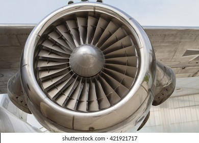 The Close Up Of An Airplane Engine