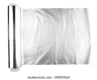 Close Up Of An Aluminum Foil On White Background 