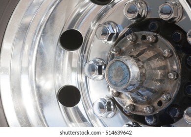 Close Up Of Aluminum Rims From A Truck.