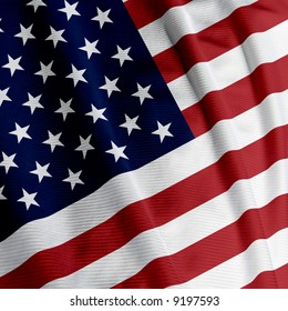 Close Up Of The American Flag, Square Image