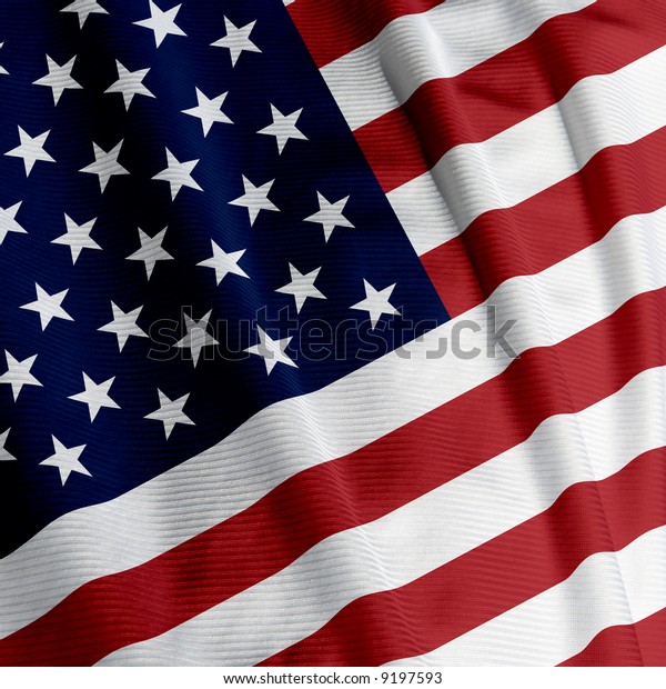 Close American Flag Square Image Stock Photo (Edit Now) 9197593