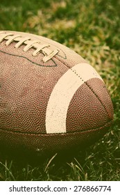 Close Up Of An American Football - Retro Style