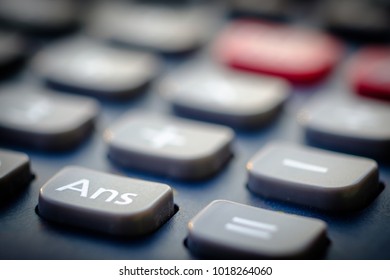 Close up of the answer button on calculator.