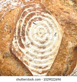 Close Up Artisan Bread Crust Background